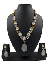 Shiba Uncut Polki Victorian Necklace Set For Parties